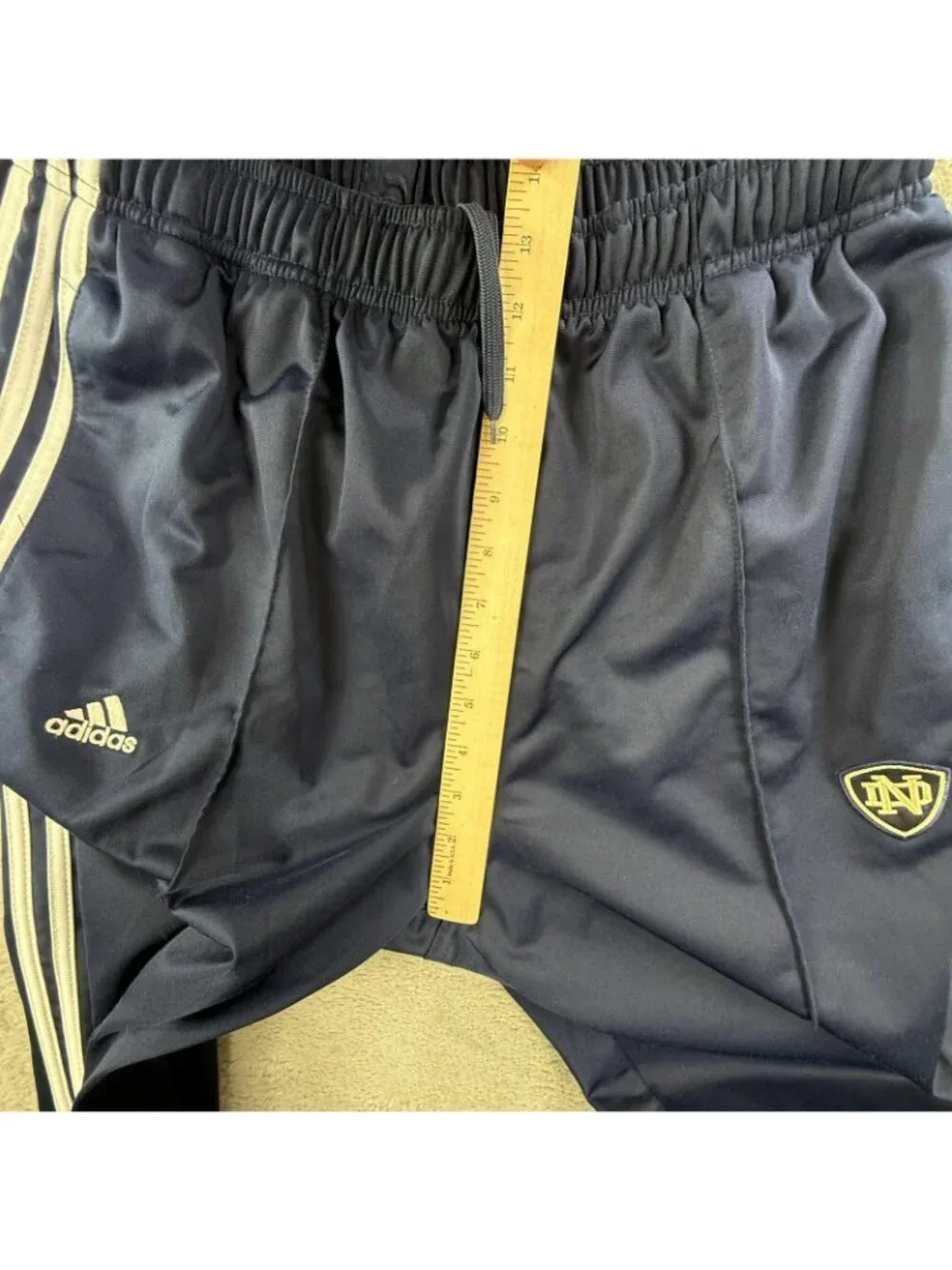 Notre Dame Fighting Irish Pants Men Large Blue NCAA Football Adidas Warm Up
